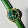 Speedmaster Moonwatch in Moonshine Gold YG RMF Best Edition Green Dial on Green Leather Strap Manual Chrono - Image 7