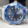 2018 Seamaster Diver 300M VSF 1:1 Best Edition Blue Ceramic Grey Dial on Silver Steel Strap A8800 V2 (Black Balance Wheel) - Image 2