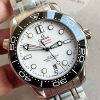 Seamaster Diver 300M SS VSF 1:1 Best Edition Black Bezel White Dial on SS Bracelet A8800 ( Extra Rubber Strap) - Image 6