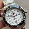 Seamaster Diver 300M SS VSF 1:1 Best Edition Black Bezel White Dial on SS Bracelet A8800 ( Extra Rubber Strap) - Image 7
