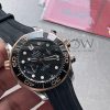 SEAMASTER 300M CHRONO SS/RG OMF 1:1 BEST EDITION BLACK DIAL ON BLACK RUBBER STRAP A9900