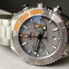 Planet Ocean SEAMASTER Chronometer OMF SS Grey/Orange Polished Bezel Grey Dial on SS Bracelet A9900 (Black Balance Wheel) - Image 3