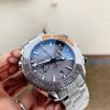 Planet Ocean SEAMASTER Chronometer OMF SS Grey/Orange Polished Bezel Grey Dial on SS Bracelet A9900 (Black Balance Wheel) - Image 7