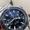 Planet Ocean SEAMASTER Chronometer OMF SS Black Matte Bezel Grey Dial on SS Bracelet A9900 (Black Balance Wheel) - Image 5