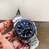 Planet Ocean SEAMASTER Chronometer OMF SS Black Matte Bezel Grey Dial on SS Bracelet A9900 (Black Balance Wheel)
