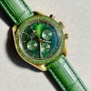 Speedmaster Moonwatch in Moonshine Gold YG RMF Best Edition Green Dial on Green Leather Strap Manual Chrono - Image 8