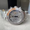 Planet Ocean SEAMASTER Chronometer OMF SS Grey/Orange Polished Bezel Grey Dial on SS Bracelet A9900 (Black Balance Wheel) - Image 4