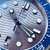 2018 Seamaster Diver 300M VSF 1:1 Best Edition Blue Ceramic Grey Dial on Silver Steel Strap A8800 V2 (Black Balance Wheel) - Image 5